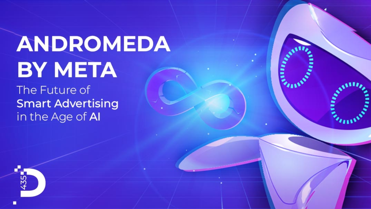 Illustration of Meta’s Andromeda AI platform transforming online advertising through intelligent data-driven automation.